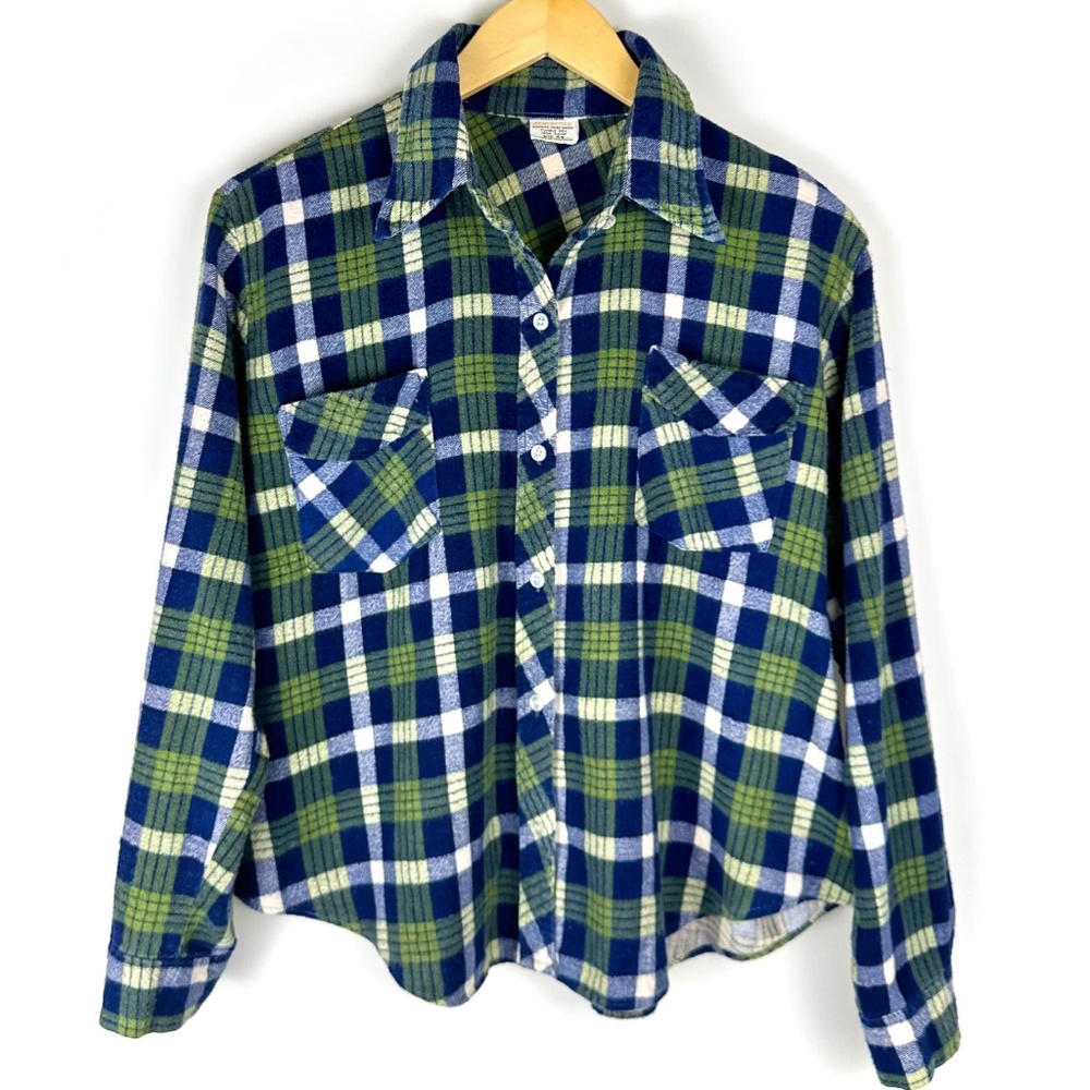 Vintage MCM Plush Cotton Flannel Long Sleeved Plaid Button Down Shirt - M